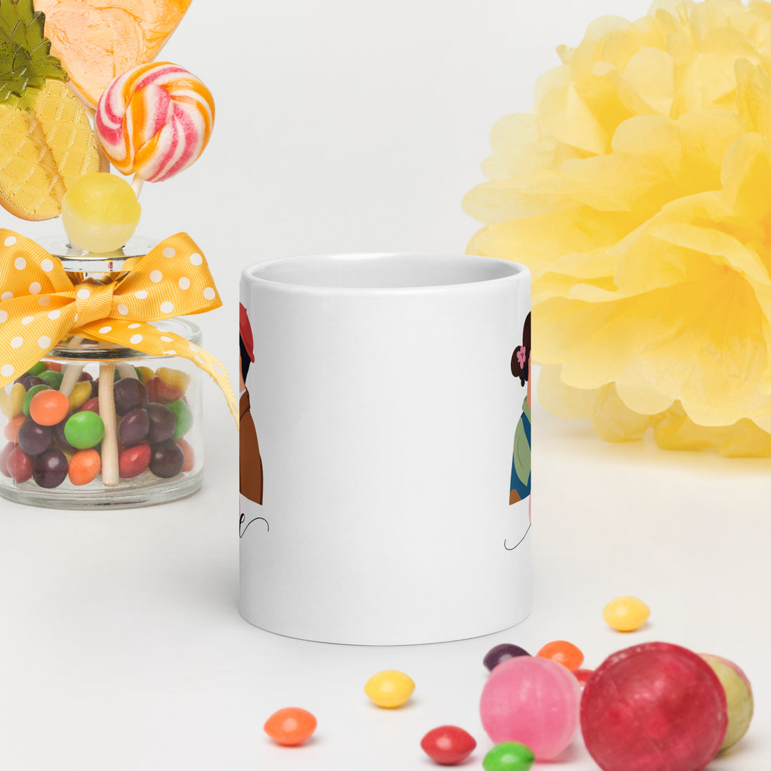 White glossy mug